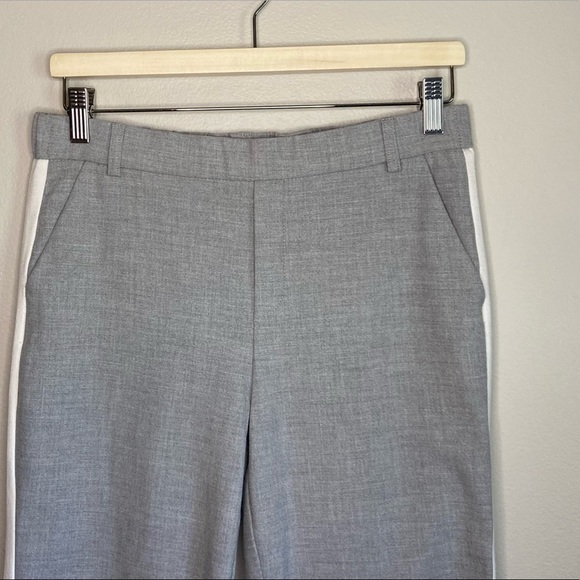Zara Gray White Side Stripe Cropped Trouser Pant - Picture 4 of 12